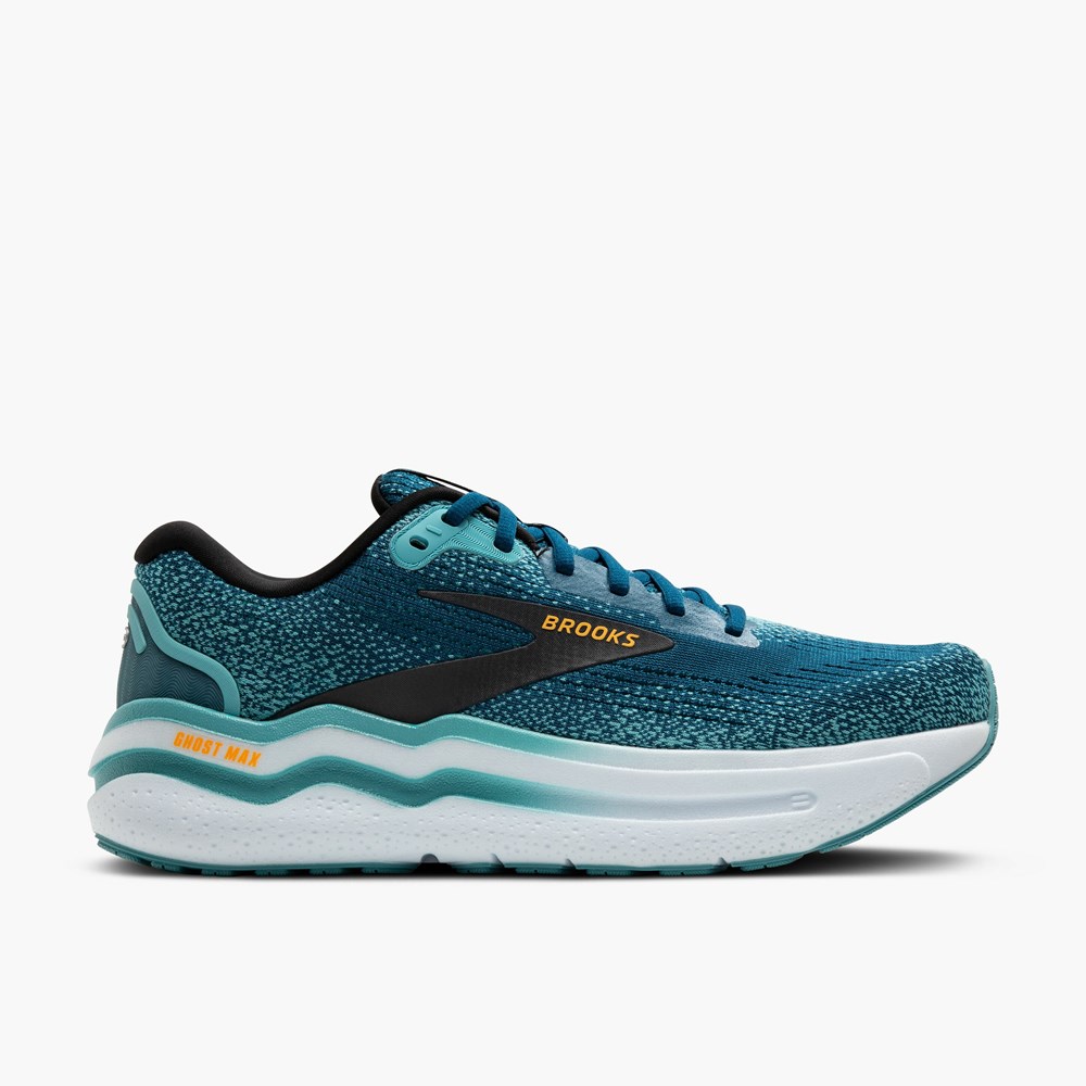 Chaussures Running Route Brooks Ghost Max 2 Bleu Turquoise Clair Orange Femme | DID-3083161